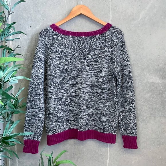 COCOGIO Ladies Grey Pink Love Heart Knit Jumper - Size M/L - Picture 2 of 5